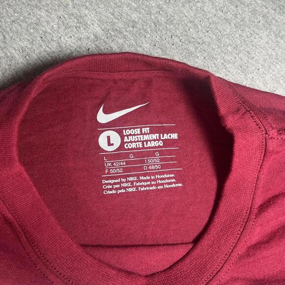 Nike Athletics Men’s Large Red Loose Fit T-Shirt Size Large Nike Apparel Nike - Picture 4 of 4
